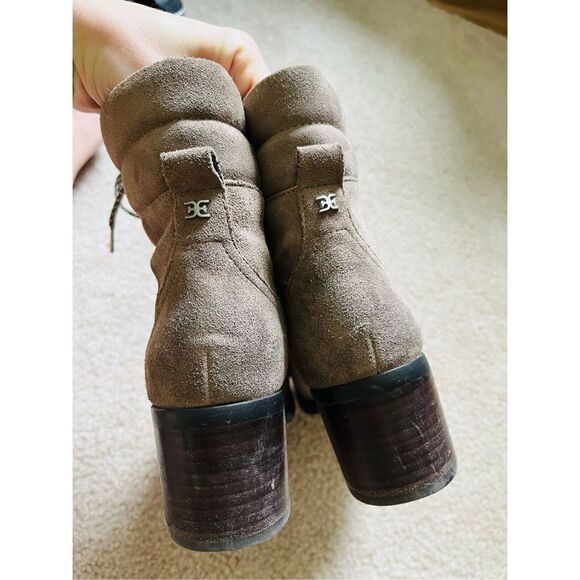 Sam Edelman Tie Up Ankle Manchester Flint Gray Boot sz 8 - Picture 3 of 8